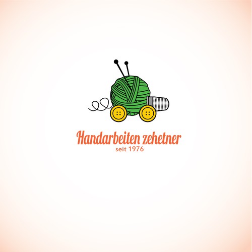 Sewing machine logo with the title 'Handarbeiten zehetner logo for supply shop that sells stuff like sewing/needlework materials, ect.'
