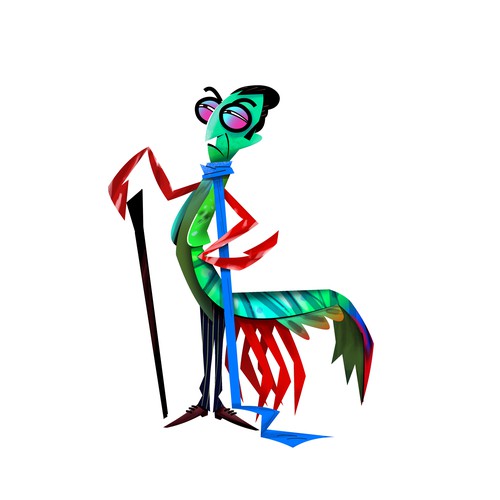 Shrimp design with the title 'Mantis shrimp mascot'