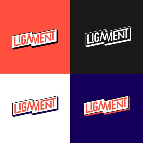 Font brand with the title 'Ligament sports agency Logo Concept'