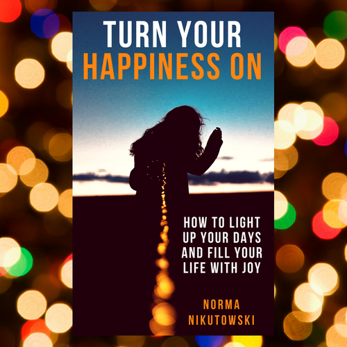 Meditation book cover with the title 'happiness book cover'