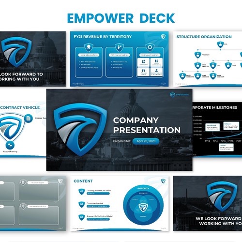 Company profile design with the title 'EMPOWER Company Presentation'