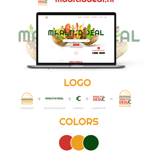 Delivery website with the title 'Delivery food deal'