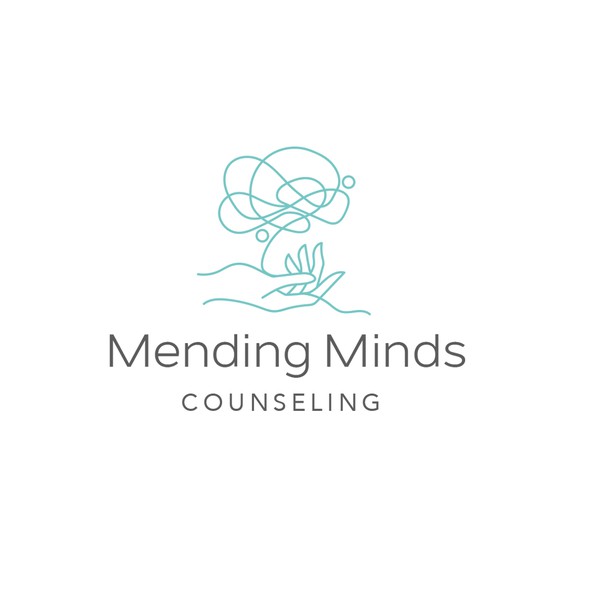 Caring logo with the title 'Mending Minds'