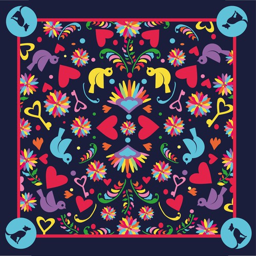 Valentine design with the title 'Valentine's day scarf design'