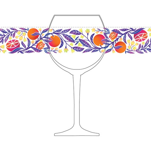 Glass artwork with the title 'Oranges'