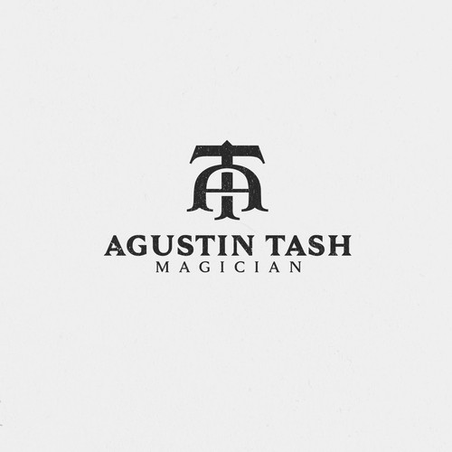 Letter logo with the title 'Agustin Tash - Magician'