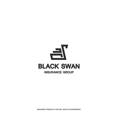 Swan logo with the title 'Logo design for BlackSwan'