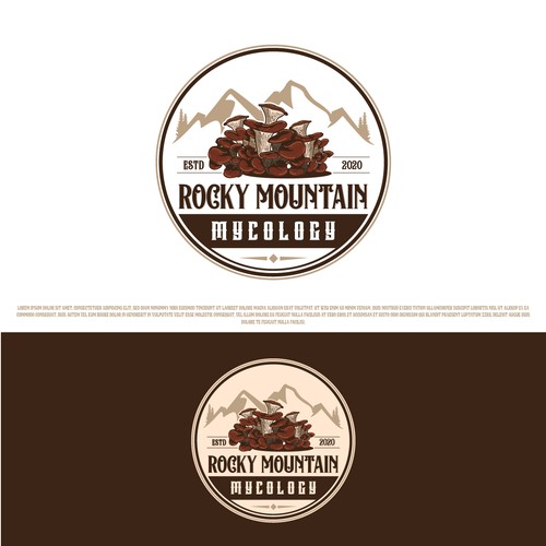 Mushroom logo with the title 'Rocky Mountain Mycology'