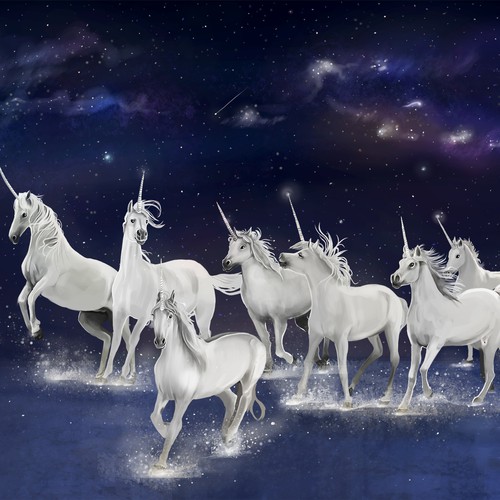 Universe artwork with the title 'Unicorn Herd'
