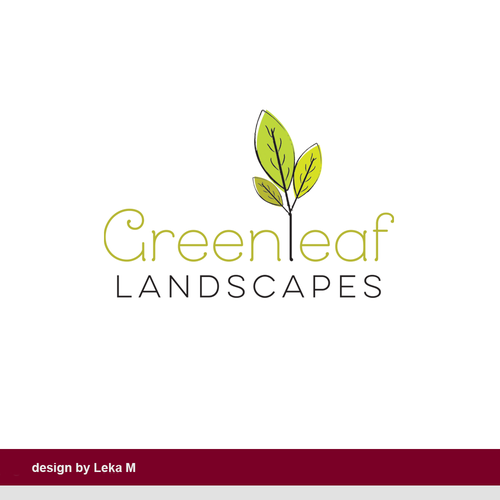Landscape logo with the title 'Green leaf'