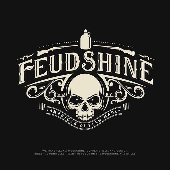 Moonshine design with the title 'Feudshine moonshine logo'