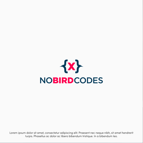 X design with the title 'Simple No Bird Codes Logo'