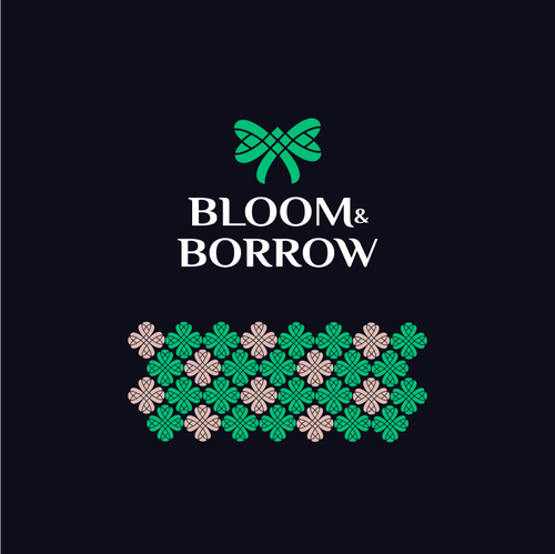 Bloom design with the title 'Bold logo proposal for Bloom and Borrow'