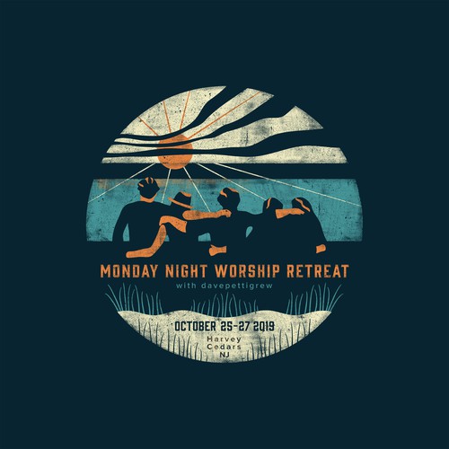 Sun t-shirt with the title 'Monday Night Worship Retreat'