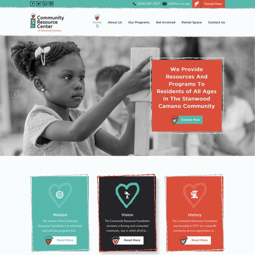 Coding website with the title 'Appealing and modern website for Community Resource Center'