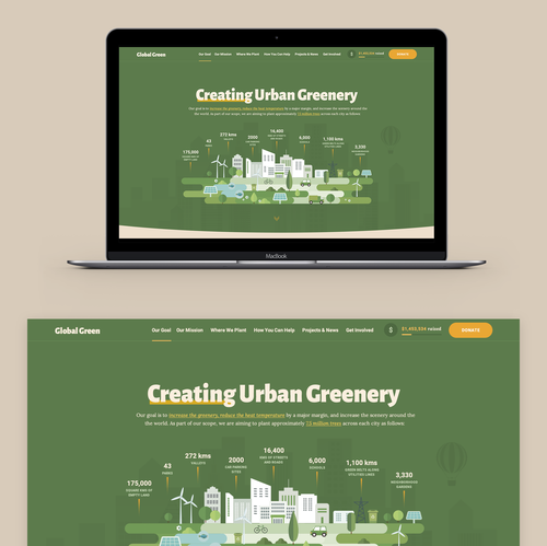 Illustration website with the title 'Illustrative Design Concept for an Environmental Organisation  '