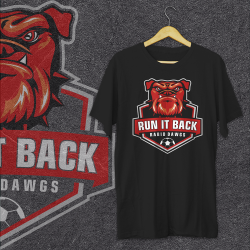 Mascot t-shirt with the title 'RUN IT BACK'