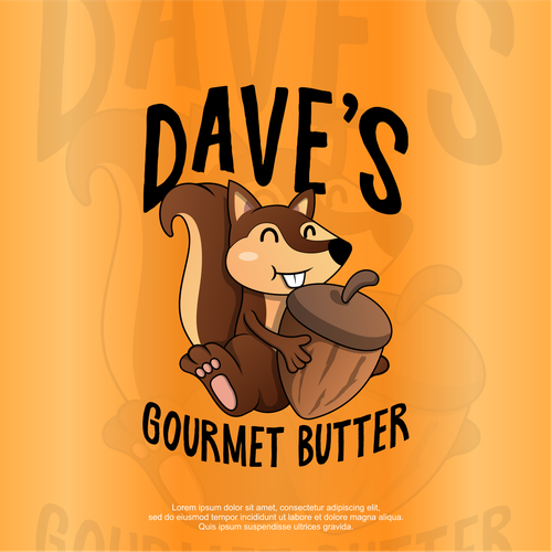 Squirrel logo with the title 'Dave's butters '