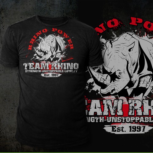 Edgy t-shirt with the title 'Team Rhino'