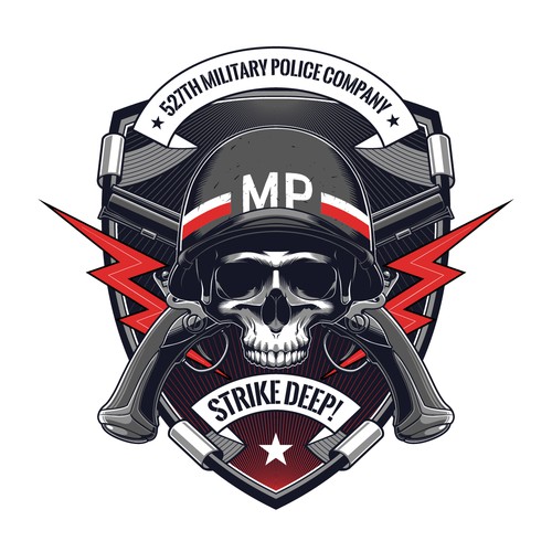 Helmet design with the title 'Military Police Patch'