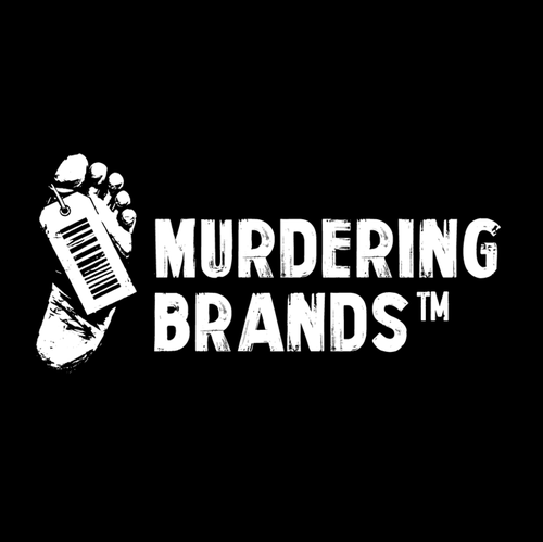 Documentary logo with the title 'Bold, cinematic logo for a true-crime-style business documentary series'