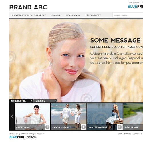 Photography website with the title 'Help design a new e-commerce apparel site!'