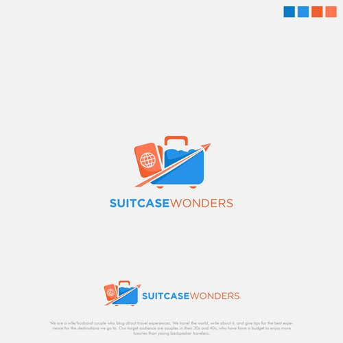 Passport logo with the title 'fun logo for suitcase wonder'