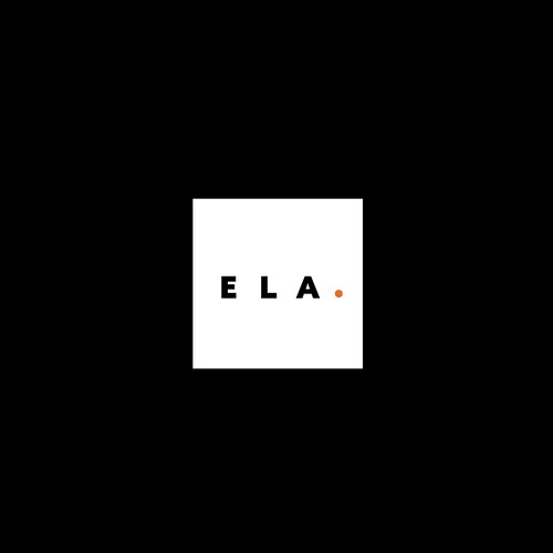 Square logo with the title 'ELA Logo Design'