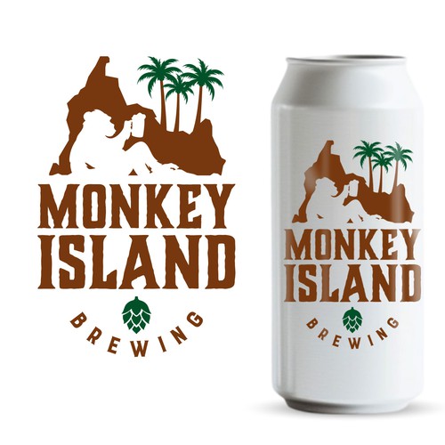 Island design with the title 'A new microbrewery logo'