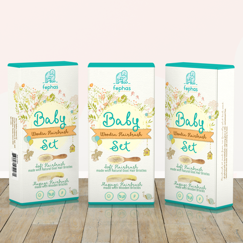 Blue packaging with the title 'Packaging design'