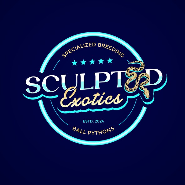 Python design with the title 'Sculpted Exotics Logo'