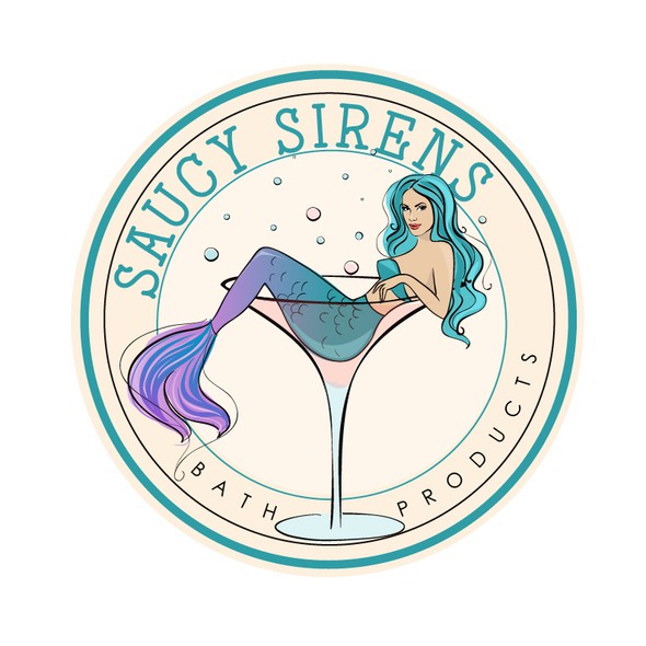 Bath logo with the title 'Mermaid logo for cocktail inspired bath products'
