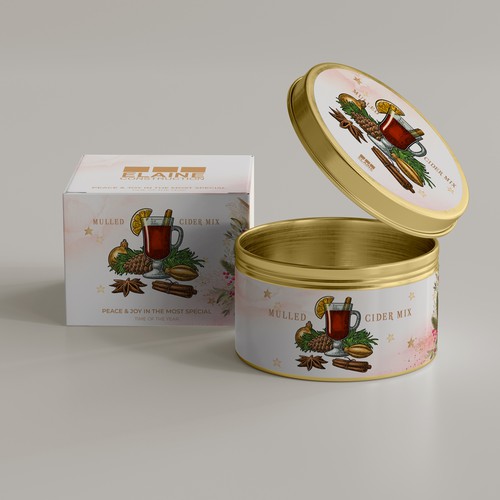 Gift card design with the title 'The Taste of Home for the Holidays: Custom Holiday Gift Packaging and Card.'