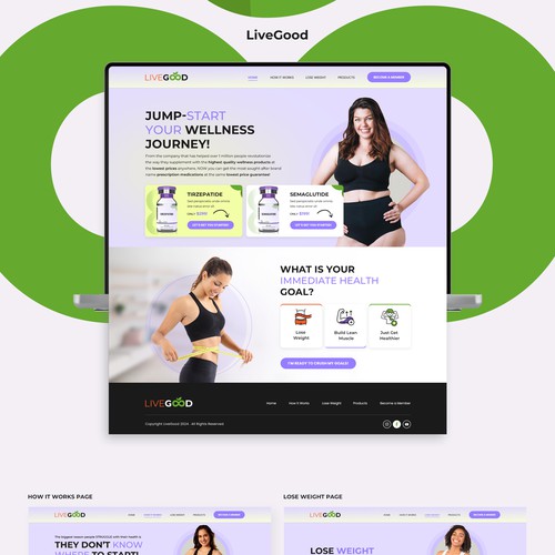 Product design website with the title 'LiveGood Clinic'
