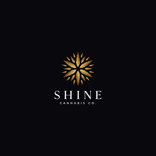 Gold circle logo with the title 'Shine Cannabis Co.'