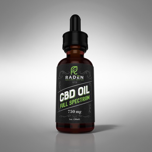 Retro label with the title 'Label design for CBD oil bottle'