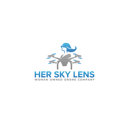 Drone logo with the title 'Her Sky Lens Drone logo design'