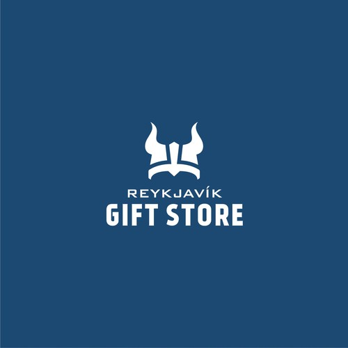 Viking ship logo with the title 'REYKJAVÍK GIFT STORE brand'