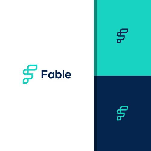 Letter f design logo with the title 'Fable'