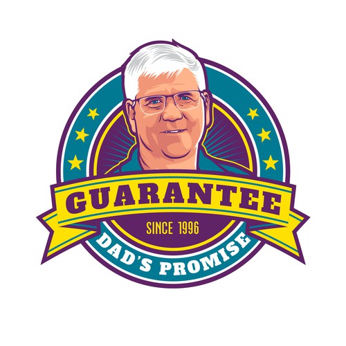 Realistic logo with the title 'Real person mascot logo'