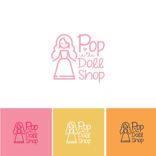 Doll design with the title 'Logo concept for Doll shop'
