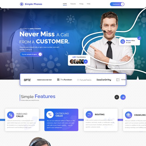 Customer service design with the title 'Customer Services Web Design'