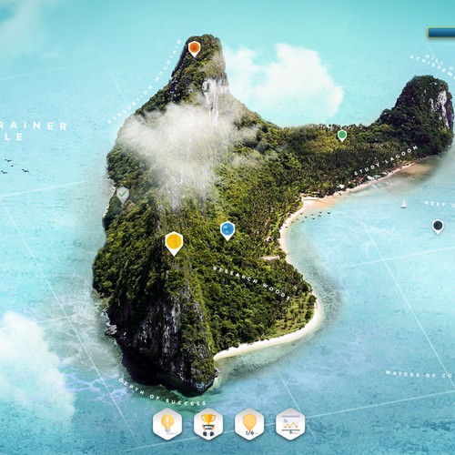 Interactive design with the title 'Treasure Island Full View'