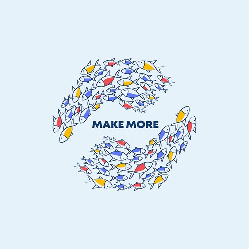 Fish artwork with the title 'Illustration in the form of the company logo'