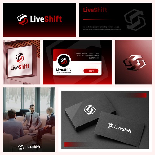 Design with the title 'Modern Logo design for Marketplace that connects Workers and Companies'
