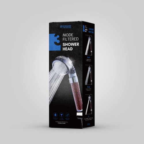Shower design with the title 'Packaging for Rymerce'