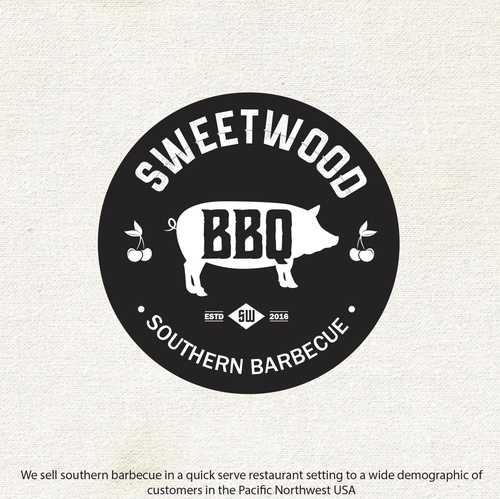 Barbecue design with the title 'Sweetwod BBQ'