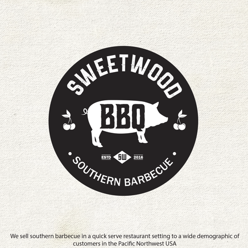 Fast food logo with the title 'Sweetwod BBQ'