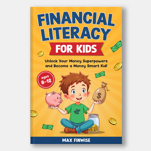 Financial book cover with the title 'Financial Literacy for Kids'