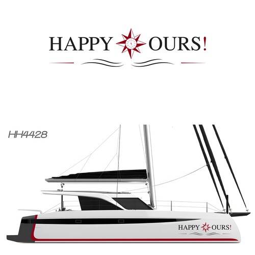 Yacht design with the title 'PRIVATE YACHT NAME DESIGN'